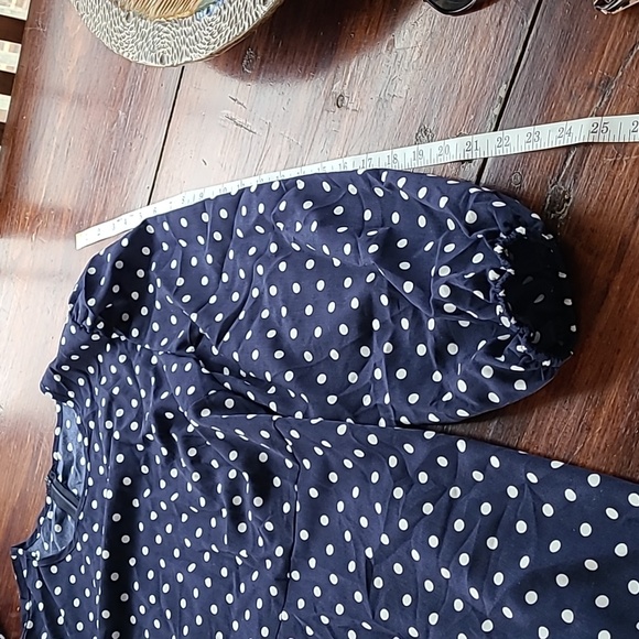 NWT navy and white polka dot maxi dress with long zipper in back - Picture 6 of 11